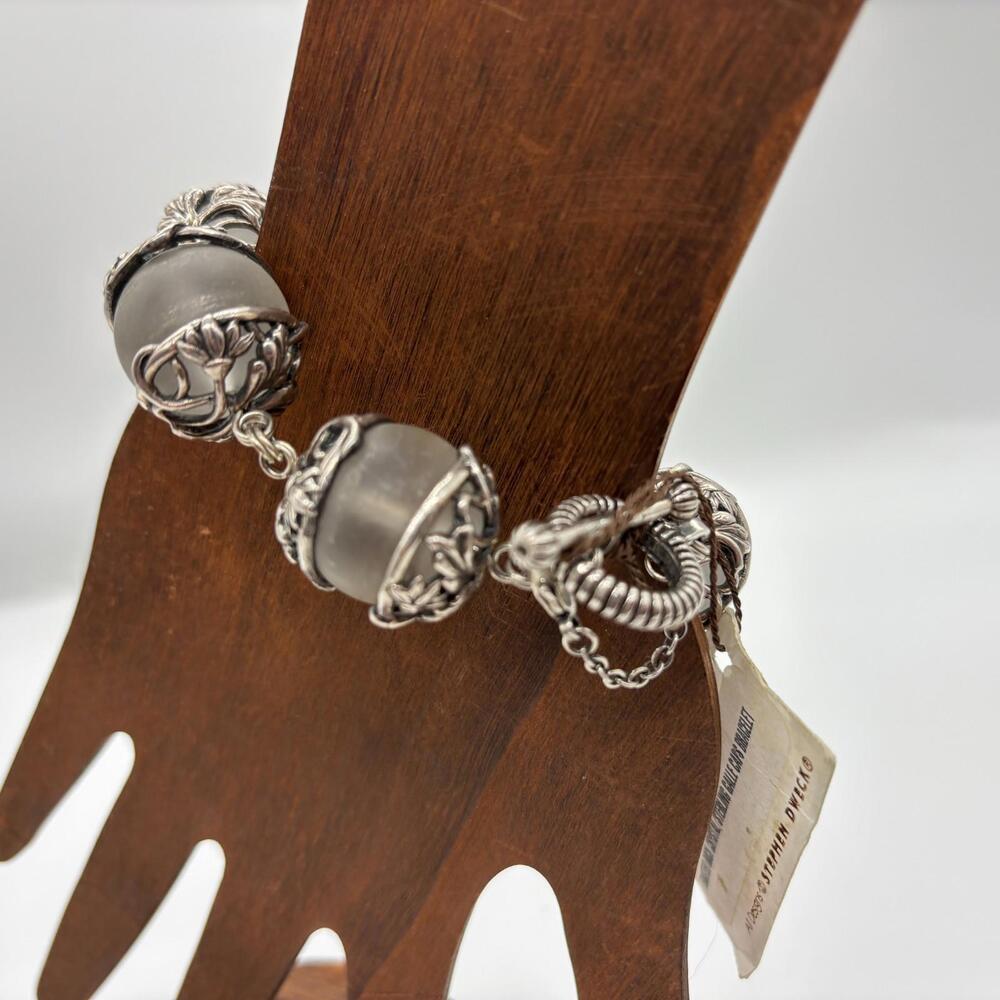 Stephen Dweck Bracelet Large Frosted Rock Crystals Sterling Galle Caps NWT - Picture 8 of 9